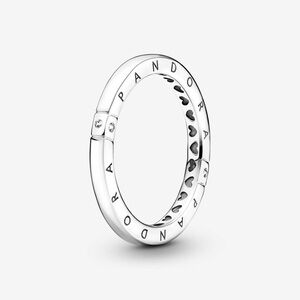 Pandora Logo & Hearts Ring Size 52